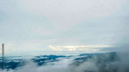 gorgeous nature landscape view mountain and sky in a cloud on the weather cool and lush a forest in kanchanaburi province at thailand 