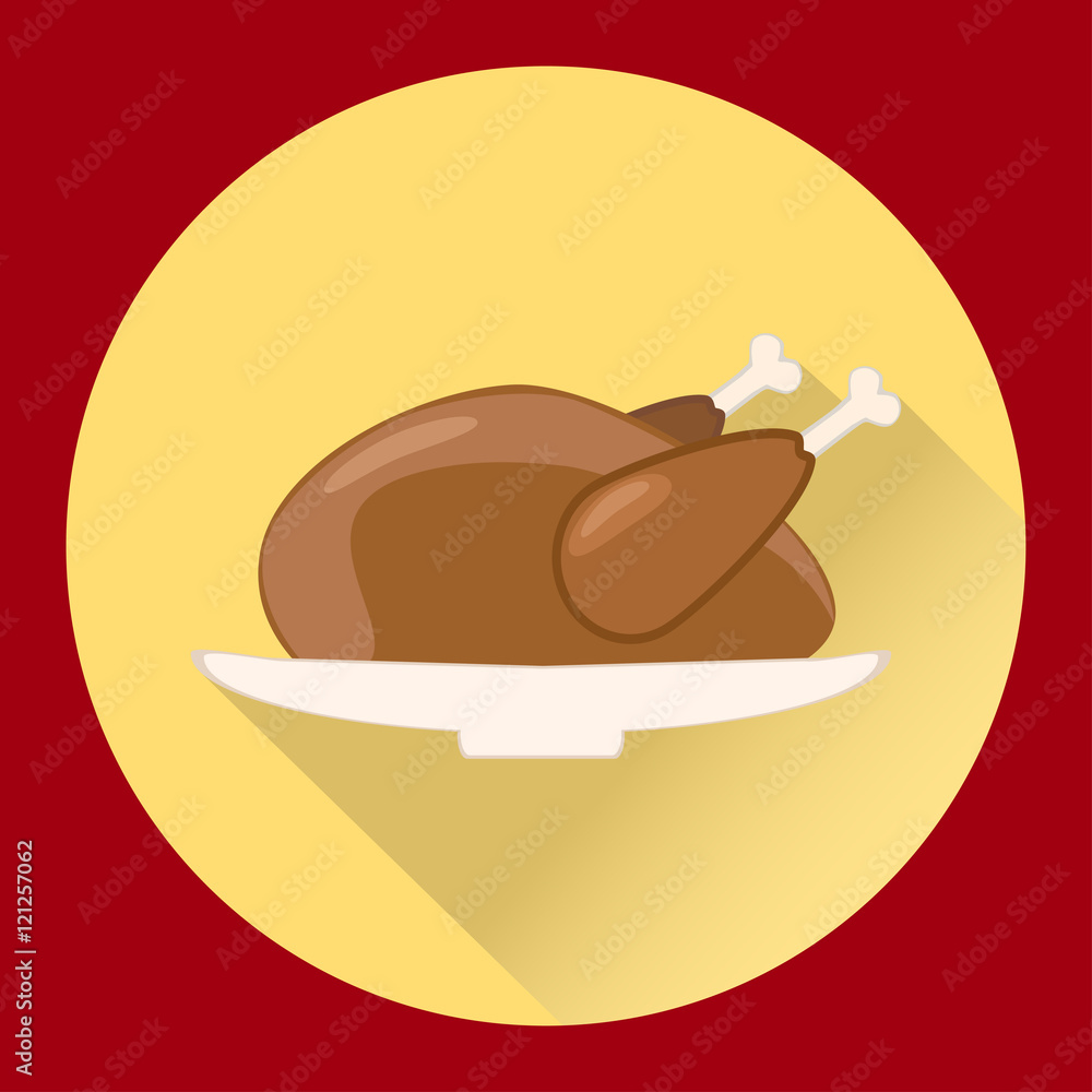 Fried Turkey icon vector illustration.