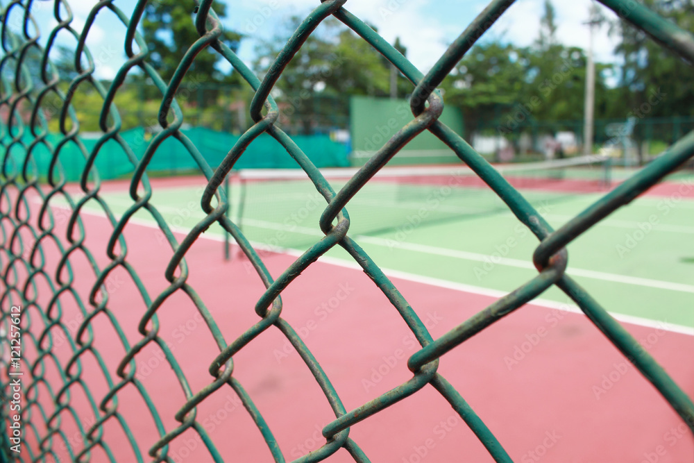 Fototapeta premium metal cage with tennis court