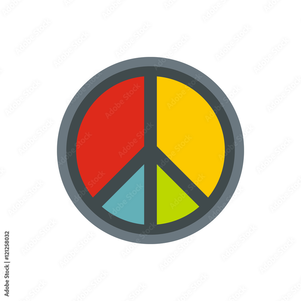 Peace symbol icon in flat style on a white background vector illustration Peace symbol icon in flat style on a white background vector illustration
