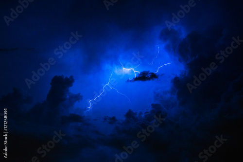 Blue Lightning In The Clouds