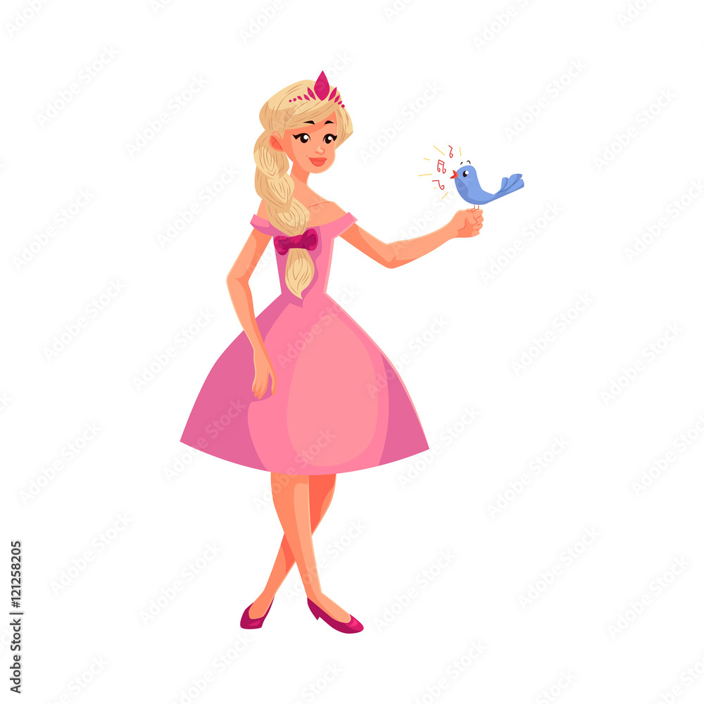 Cute collection of beautiful princess, cartoon vector illustration isolated in white background. beautiful princess in evening gowns Cute collection of beautiful princess, cartoon vector illustration isolated in white background. beautiful princess in evening gowns