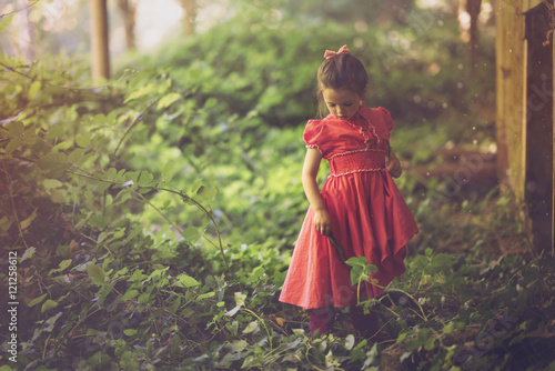Tablou pe pânză Lucy's magical red dress