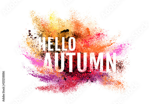 Autumn colorful dust paint, vector