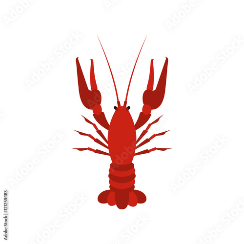 Crayfish icon in flat style on a white background vector illustration