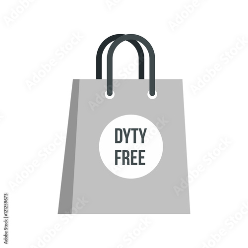 Duty free bag icon in flat style on a white background vector illustration