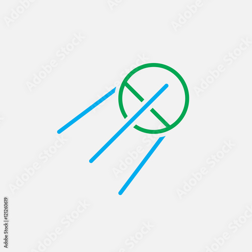 satellite line icon, sputnik colorful outline vector illustration, linear pictogram isolated on white