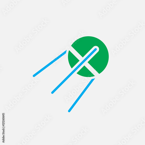 satellite solid icon, sputnik colorful vector illustration, pictogram isolated on white
