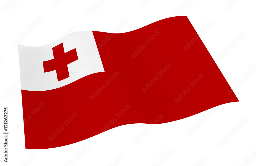 Tonga flag isolated on white background from world flags set. 3D illustration. Tonga flag isolated on white background from world flags set. 3D illustration.