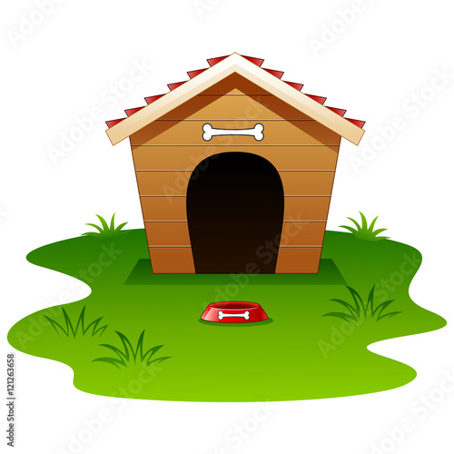 dog wood house isolated