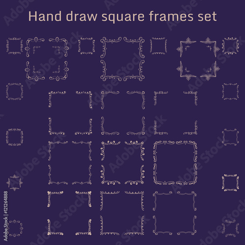 Bunch of simple and elegant square frames design templates.