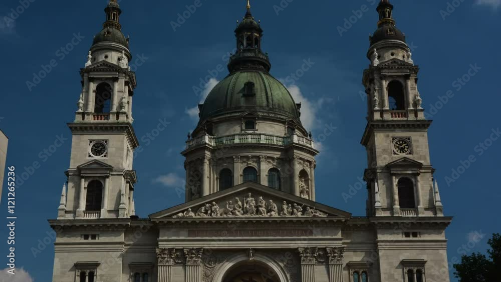 Time lapse of clouds and St. Stephen basilica in Budapest Time lapse of clouds and St. Stephen basilica in Budapest