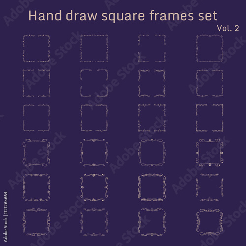 Bunch of simple and elegant square frames design templates.