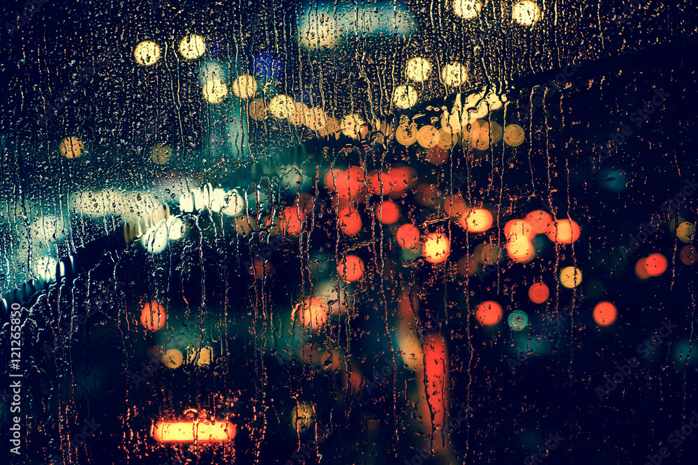Rain Window Night
