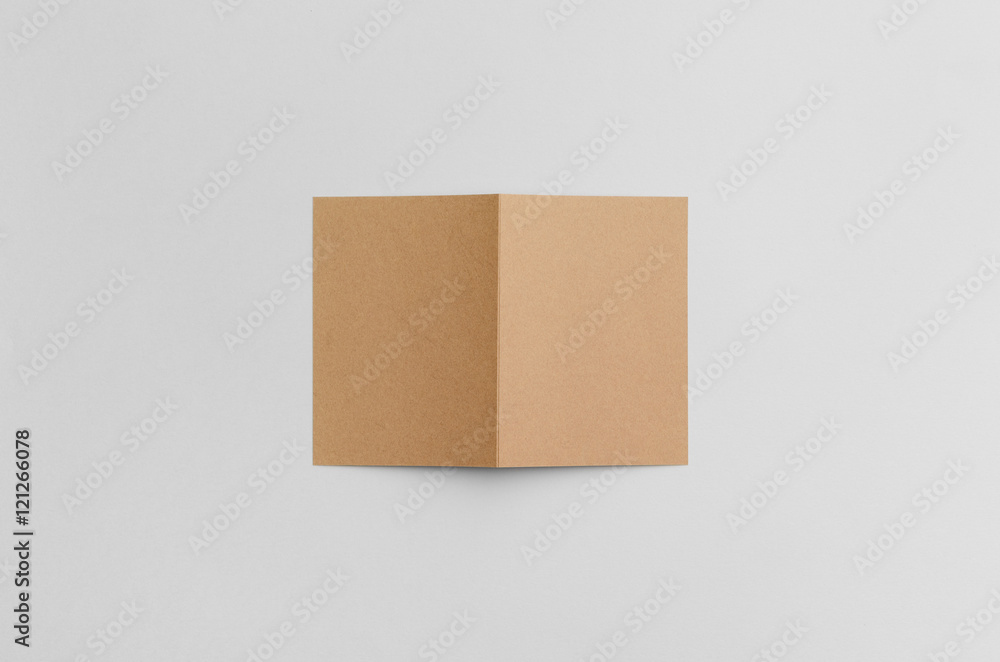 Kraft A6 Bi-Fold / Half-Fold Brochure Mock-Up Kraft A6 Bi-Fold / Half-Fold Brochure Mock-Up