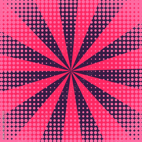 Abstract Creative concept vector comics pop art style blank layout template with clouds beams and isolated dots pattern on background. For Web and Mobile Applications, illustration template design