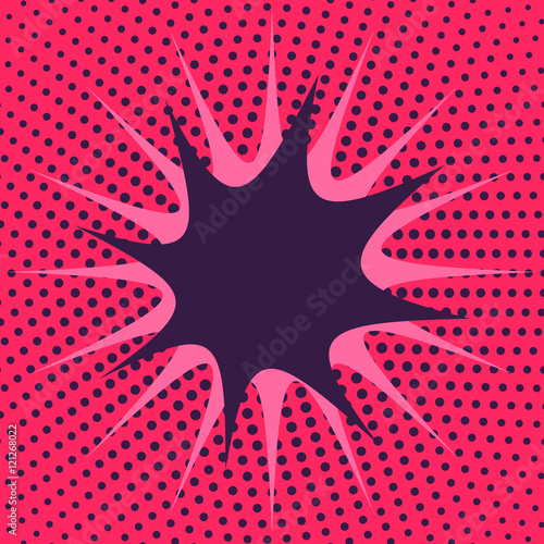 Abstract Creative concept vector comics pop art style blank layout template with clouds beams and isolated dots pattern on background. For Web and Mobile Applications, illustration template design