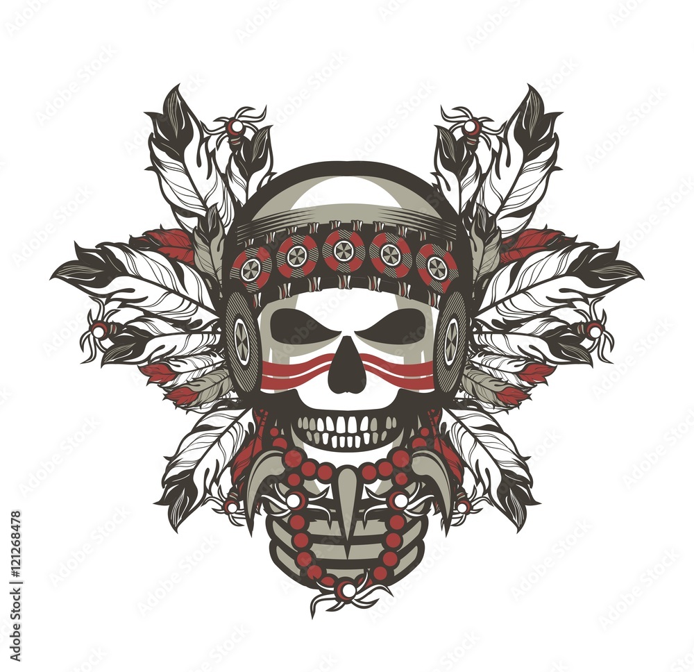 Fototapeta premium Indian skull chief