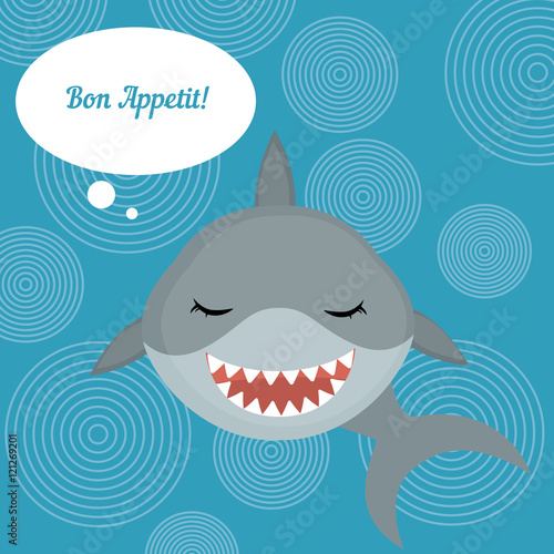 Shark says "Bon Appetit"