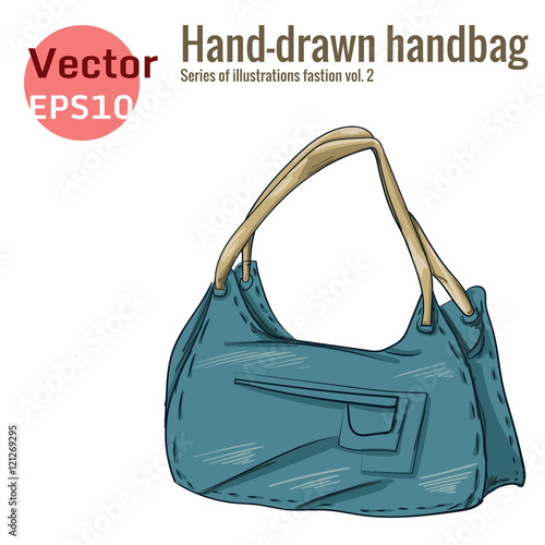 Blue handbag Graphic style