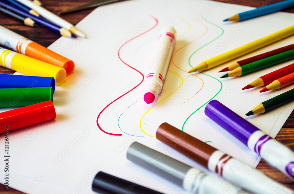 Still life with color pencils Still life with color pencils