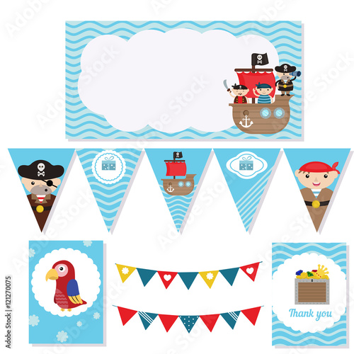 Set of birthday party elements