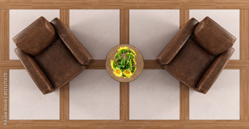 Top view of a classic living room Stock Illustration | Adobe Stock