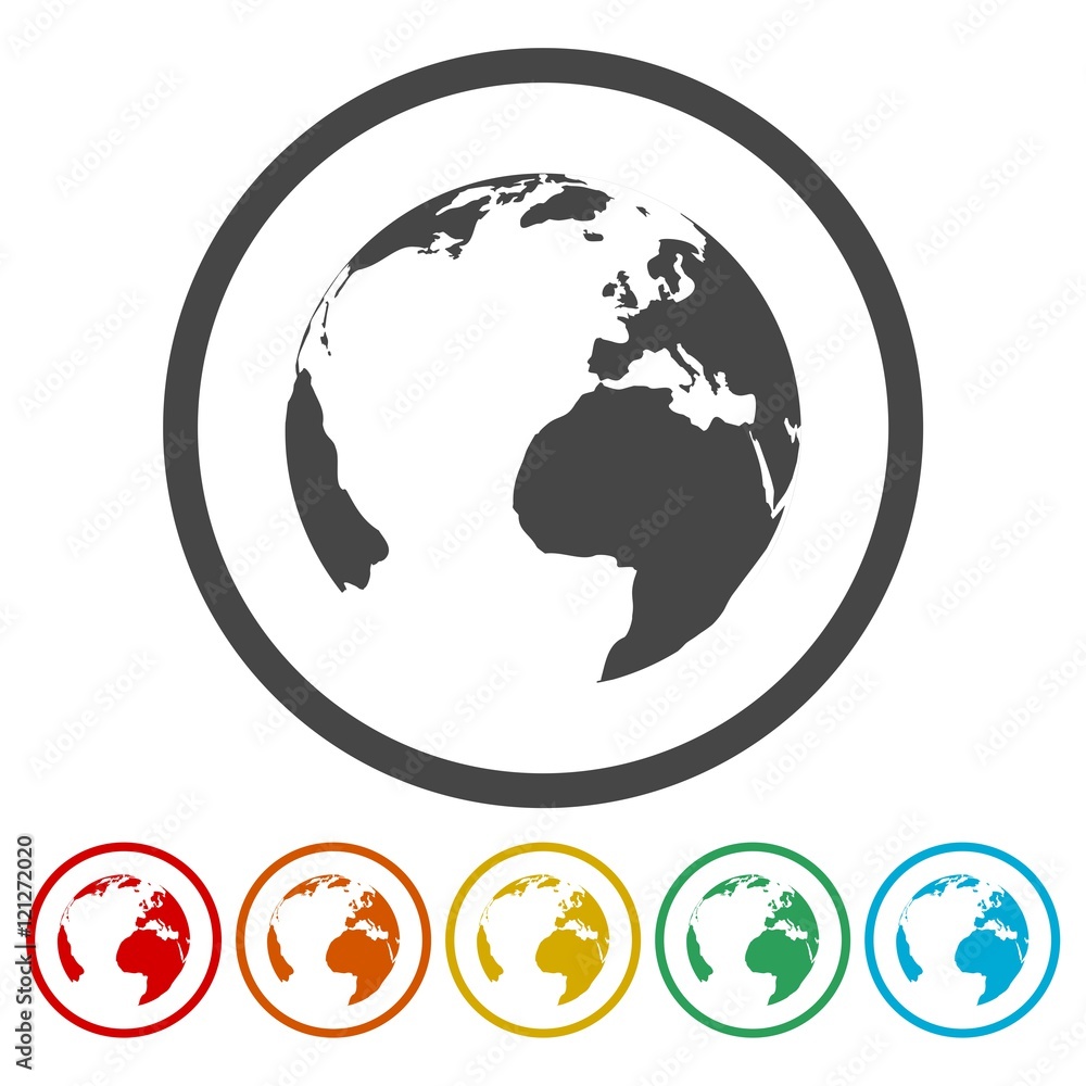 Pictograph of globe, Earth globe icon Pictograph of globe, Earth globe icon