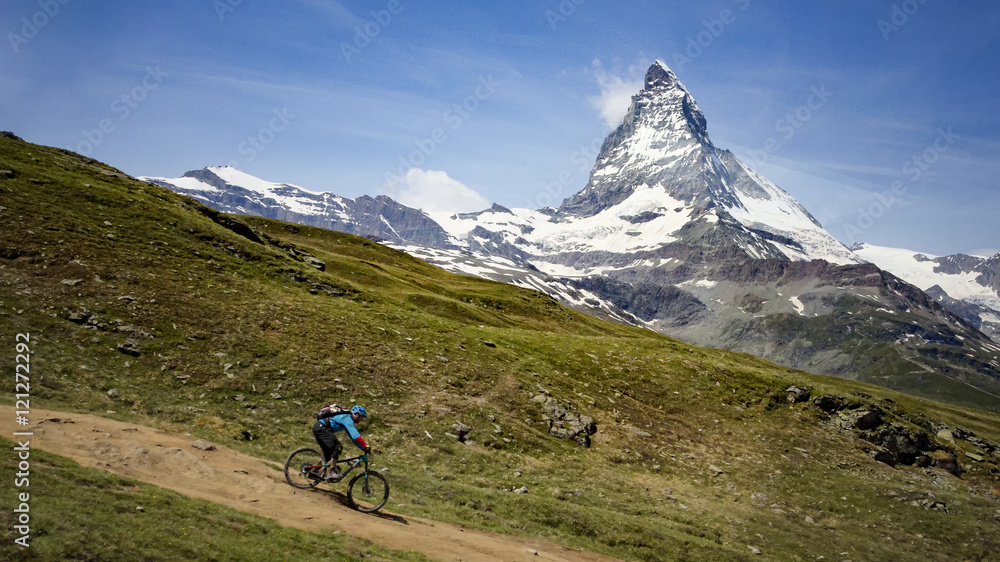 Matterhorn and Biker