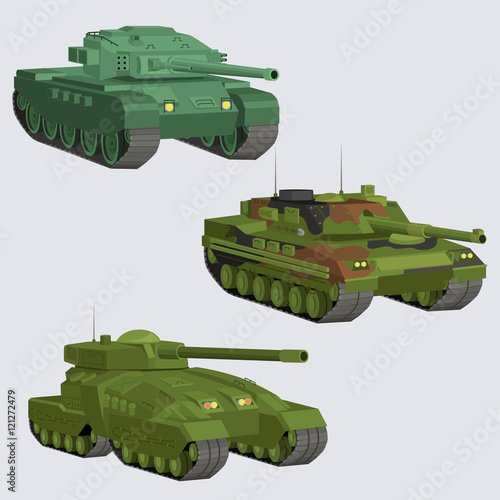 Military Vector tanks image design set in different variations for your design, illustration needs.