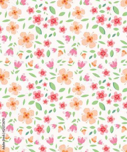 Wallpaper Mural seamless floral pattern Torontodigital.ca