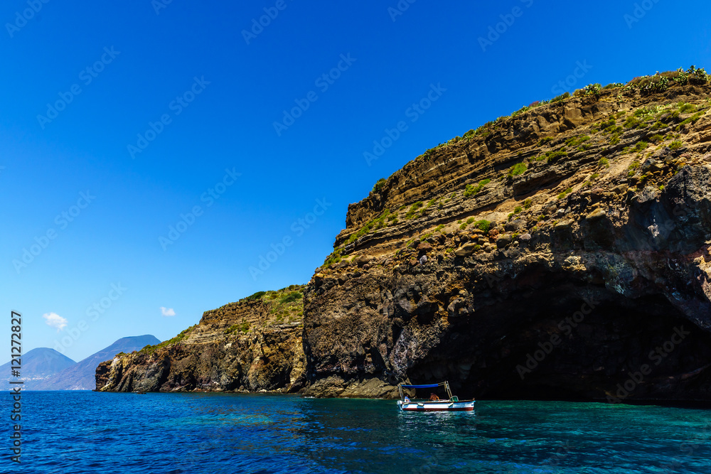 Coast of the beautiful island of the Lipari, Aeolian Sicily Coast of the beautiful island of the Lipari, Aeolian Sicily