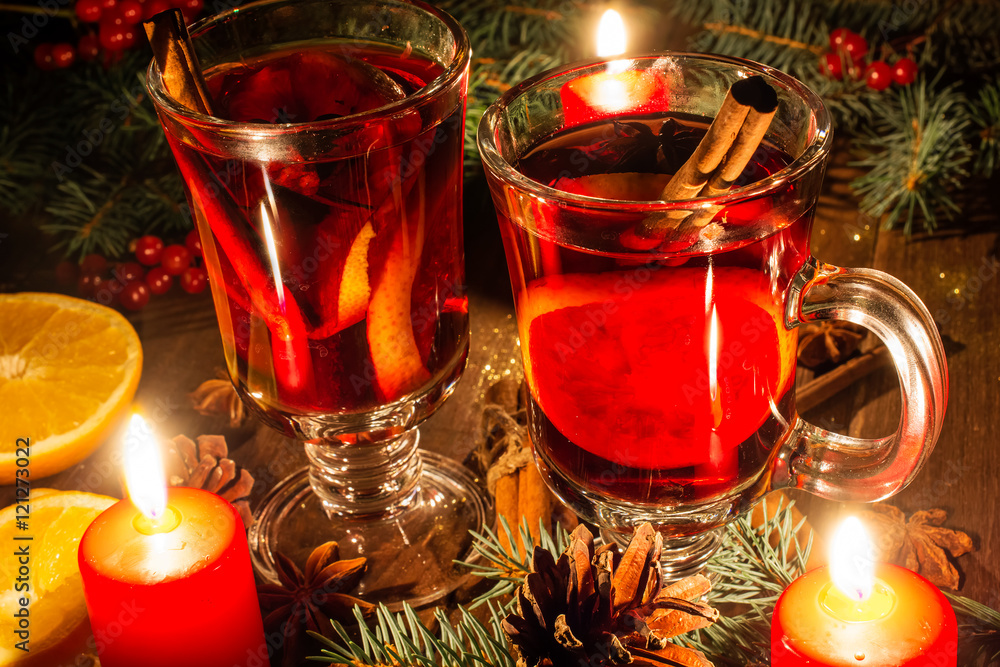 christmas mulled wine in the candle light christmas mulled wine in the candle light