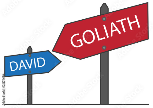 Zeichnung, Symbol David gegen Goliath