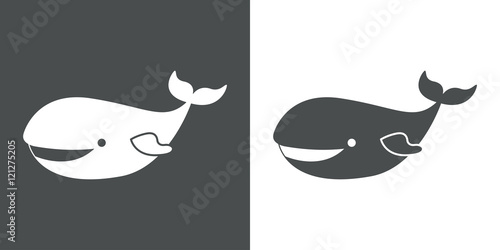  Icono plano ballena infantil gris
