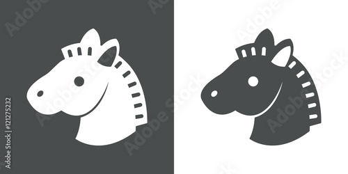 Icono plano cabeza de caballo infantil gris