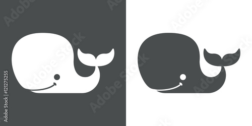 Icono plano cachalote infantil gris