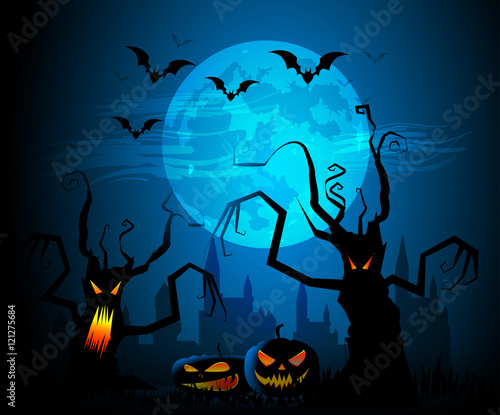 Halloween, alberi, zucche, paura, tutti i santi