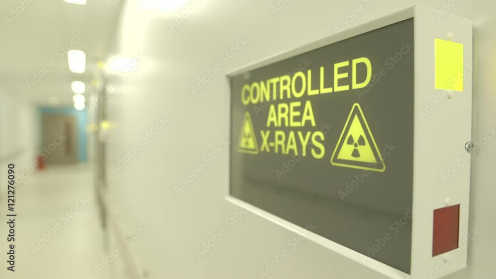 Controlled Area Xray sign lights up (Filmed in ProRes with high