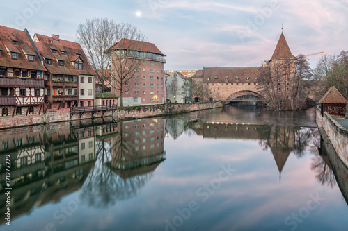 Early morning at river Pegnitz, Nuremberg