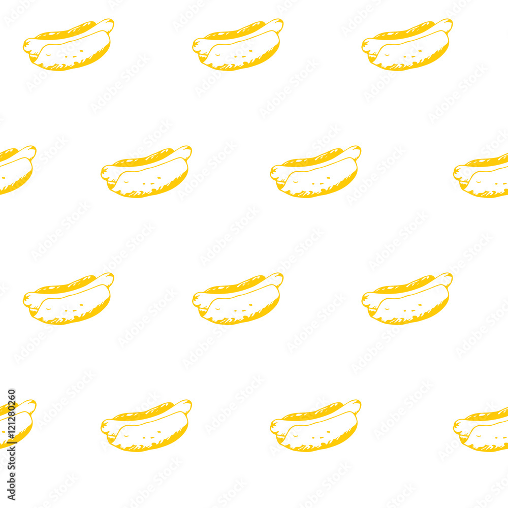 Hot Dogs Background. Hotdogs Seamless Pattern Hot Dogs Background. Hotdogs Seamless Pattern