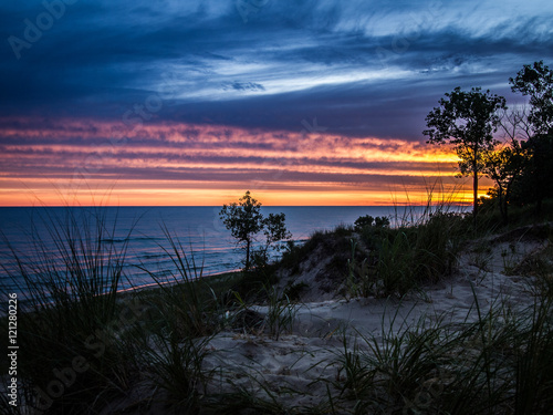 sunrise on the sandy dune beach