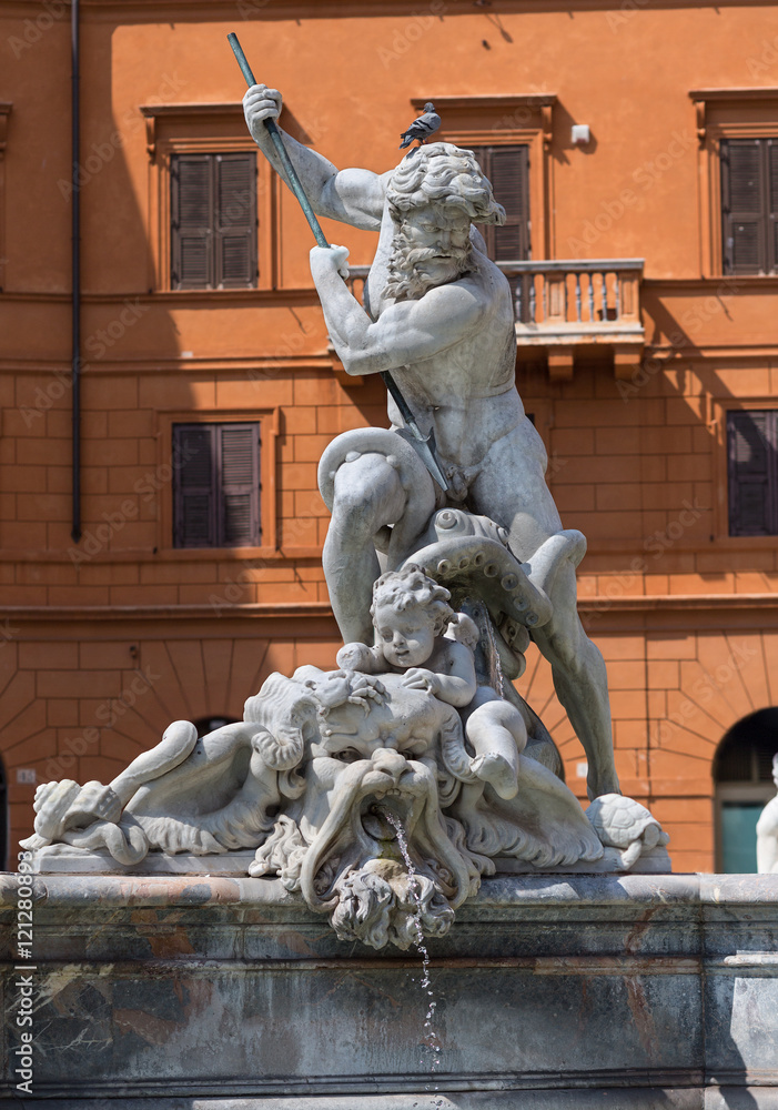 Detail of the Neptune fountain in Piazza Navona, Rome, Italy. Detail of the Neptune fountain in Piazza Navona, Rome, Italy.