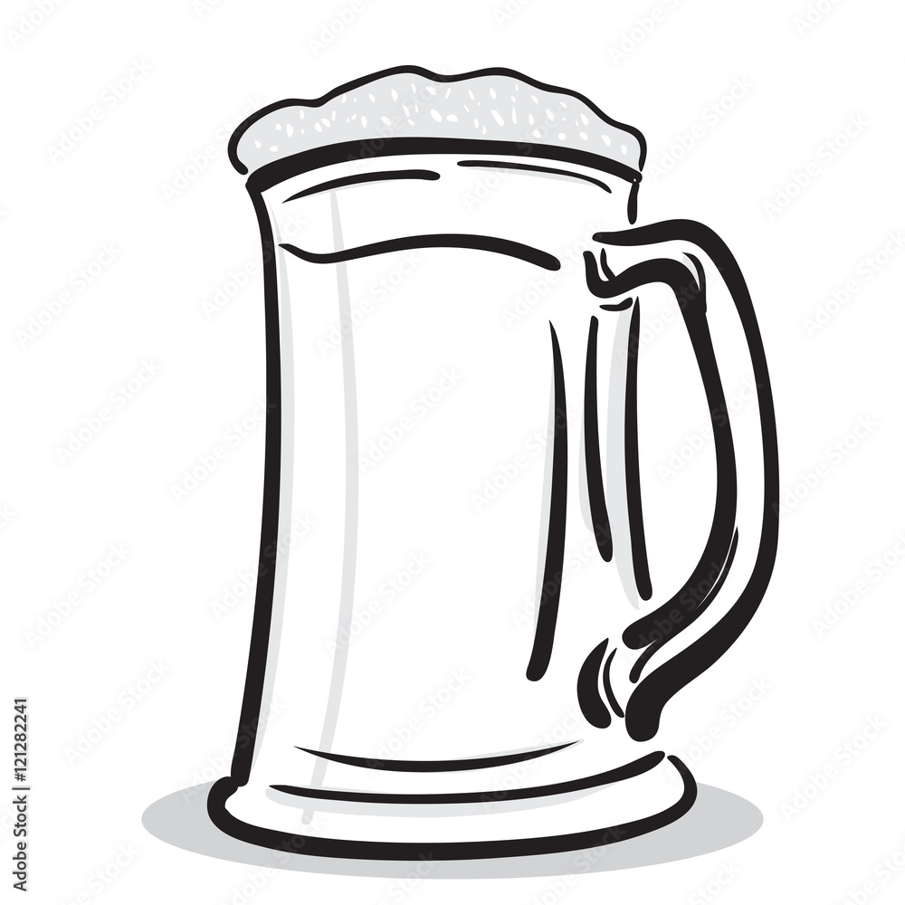 black and white mug of beer black and white mug of beer
