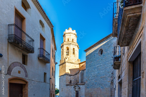 Mountain town of Tivissa in the morning, Spain photo