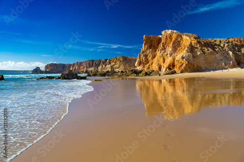 Praia Do Tonel, small isolated beach in Alentejo region, Sagres, Portugal