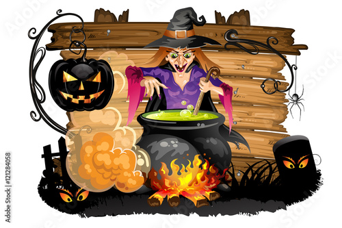 Witch preparing a potion