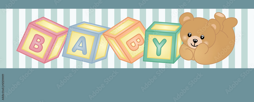 Teddy bear baby shower party banner