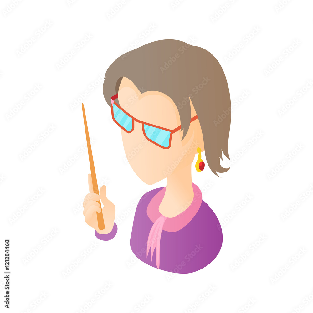Museum guide icon in cartoon style isolated on white background vector illustration Museum guide icon in cartoon style isolated on white background vector illustration