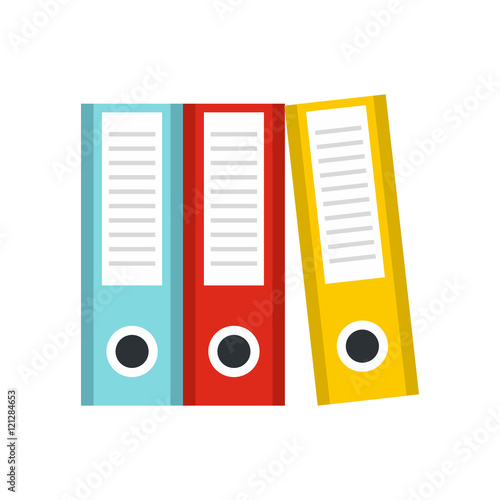 Documentation in folders icon in flat style isolated on white background. Storage symbol vector illustration